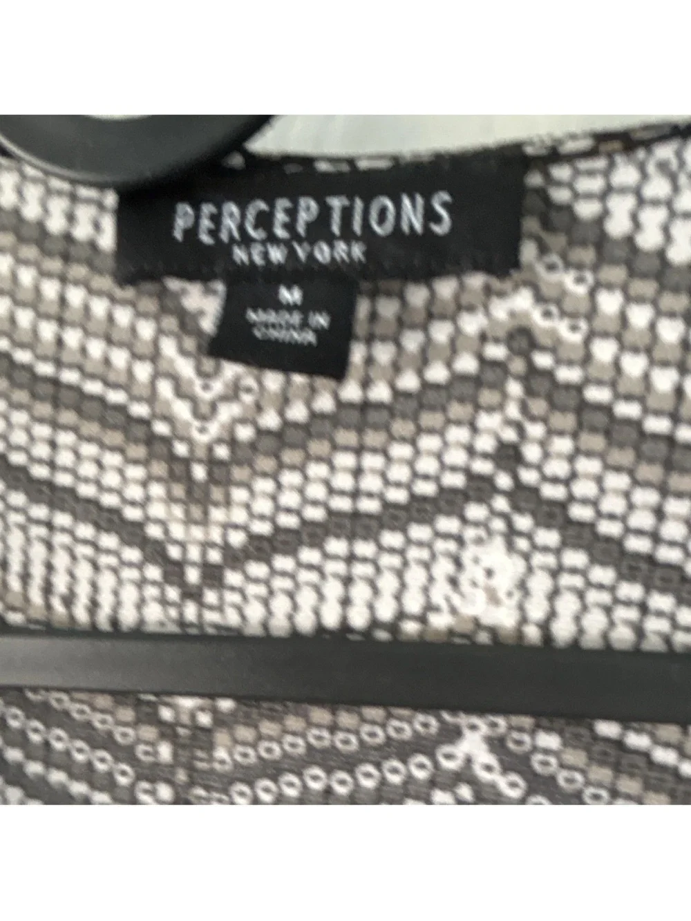 Perceptions Black and White Chevron Layered Top